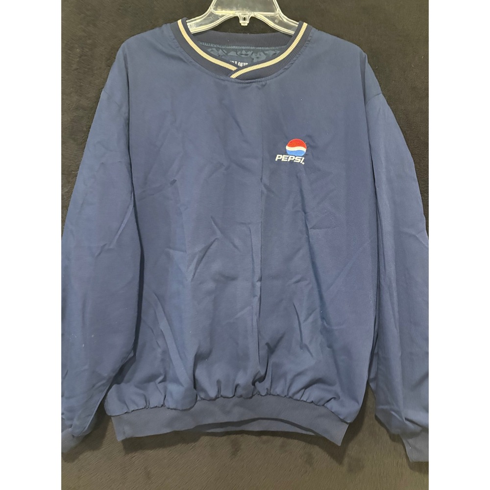 King Louie Windbreaker Mens L Pepsi Pullover Navy Blue Embroidered‎ Logo Large